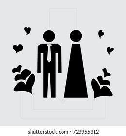 Vector icon with man and woman