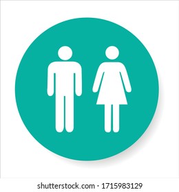 Vector icon with man and woman. Simple illustration with figures of peoples. Stylized silhouettes of person. Abstract sign for print and web. Minimalism style.