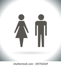 Vector icon with man and woman. Simple illustration with figures of peoples.