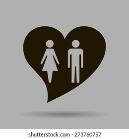 Vector icon with man and woman. Simple illustration with figures of peoples.