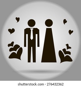 Vector icon with man and woman. Simple illustration with figures of peoples