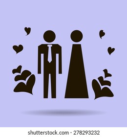 Vector icon with man and woman. Simple illustration with figures of peoples.