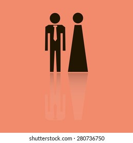 Vector icon with man and woman. Simple illustration with figures of peoples.