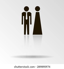 Vector icon with man and woman. Simple illustration with figures of peoples