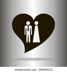 Vector icon with man and woman. Simple illustration with figures of peoples