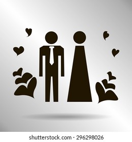 Vector icon with man and woman. Simple illustration with figures of peoples