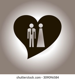 Vector icon with man and woman. Simple illustration with figures of peoples