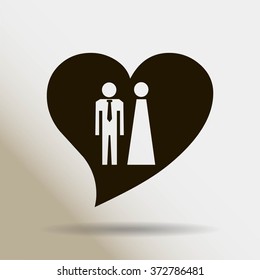 Vector icon with man and woman. Simple illustration with figures of peoples
