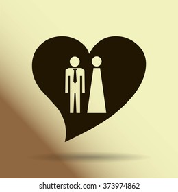 Vector icon with man and woman. Simple illustration with figures of peoples