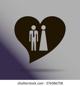Vector icon with man and woman. Simple illustration with figures of peoples