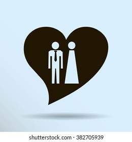 Vector icon with man and woman. Simple illustration with figures of peoples