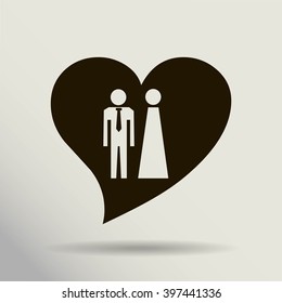 Vector icon with man and woman. Simple illustration with figures of peoples