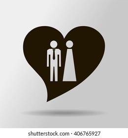 Vector icon with man and woman. Simple illustration with figures of peoples