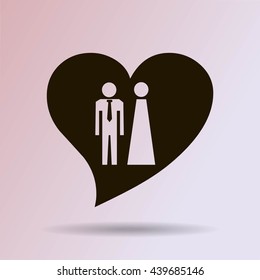 Vector icon with man and woman. Simple illustration with figures of peoples