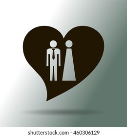 Vector icon with man and woman. Simple illustration with figures of peoples