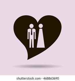 Vector icon with man and woman. Simple illustration with figures of peoples