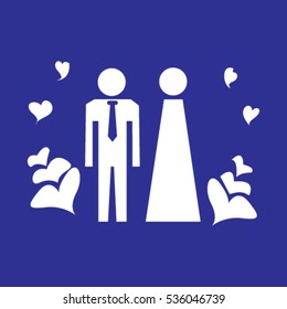 Vector icon with man and woman. Simple illustration with figures of peoples