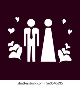 Vector icon with man and woman. Simple illustration with figures of peoples