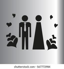 Vector icon with man and woman. Simple illustration with figures of peoples