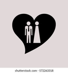 Vector icon with man and woman. Simple illustration with figures of peoples