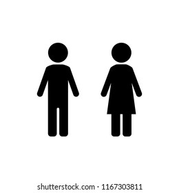 Vector icon with man and woman,toilet sign. Illustration with figures of boy and girl.