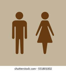 Vector icon with man and woman,toilet sign. Simple illustration with figures of peoples
