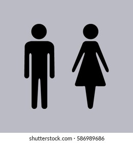 Vector icon with man and woman,toilet sign. Simple illustration with figures of peoples