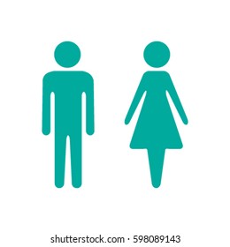 Vector icon with man and woman,toilet sign. Simple illustration with figures of peoples