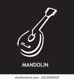 vector icon for mandolin, musical instruments