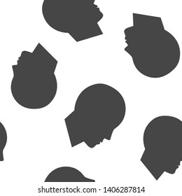 Vector icon of a man's head. Illustration of a man or woman head seamless pattern on a white background.
