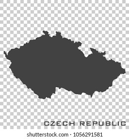 Vector icon map of Czech republic on transparent background