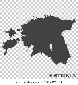 Vector icon map of Estonia on transparent background