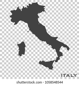  Vector icon map of Italy  on transparent background