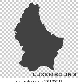 Vector icon map of Luxembourg on transparent background