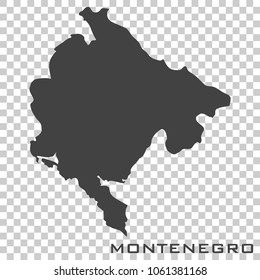 Vector icon map of Montenegro on transparent background