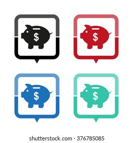 vector icon; map pointer;  message bubble