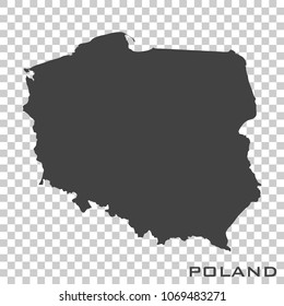 Vector icon map of Poland  on transparent background