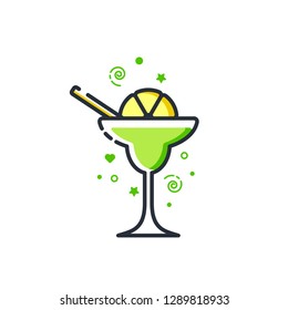 Vector icon of margarita cocktail. Suitable for advertising, bar menu decor, application design