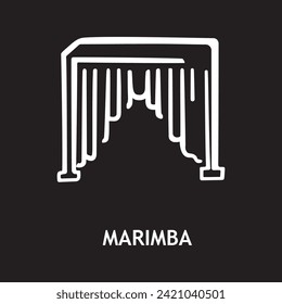 vector icon for marimba, musical instruments