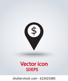 Vector icon marker location icon Dollar