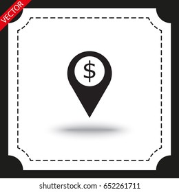 Vector icon marker location icon Dollar
