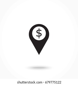 Vector icon marker location icon Dollar