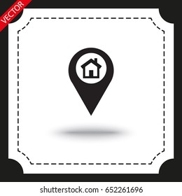 Vector icon marker location icon house