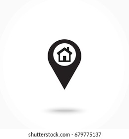 Vector icon marker location icon house