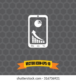 Vector Icon of Market Status on Dark Gray Background. Eps.10.