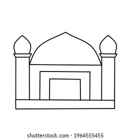 Vector icon of masjid. Masjid vector illustration. Mosque vector illustration.