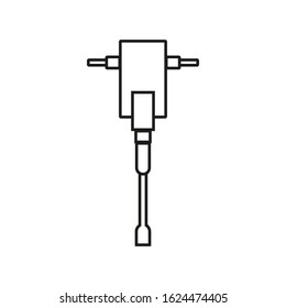 vector icon, mason hydraulic hammer
