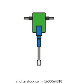 vector icon, mason hydraulic hammer