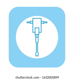 vector icon, mason hydraulic hammer