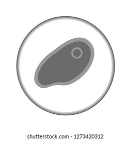 Vector icon meat in grey color. Eps 10